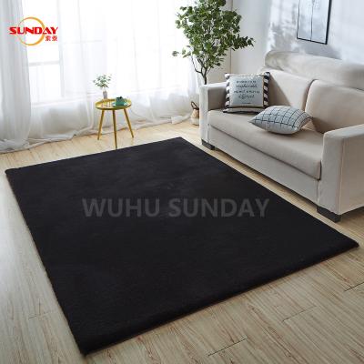 China Stain Resistant Solid Faux Rabbit Fur Blanket For Home Decor for sale