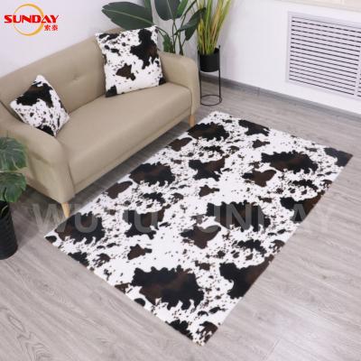 China Modern Printed Faux Rabbit Fur Blanket for sale