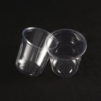 China Wholesale Disposable Single Wall Container PET Logo Custom Clear Ice Cream Maker Plastic Dessert Cup With Lid for sale