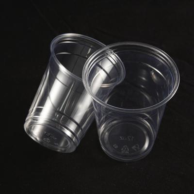 China Disposable Plastic PET Juice Beverage Drink Hot Milk Logo Disposable Plastic Take Away Single Wall Cup Custom Coffee Plastic Cup for sale