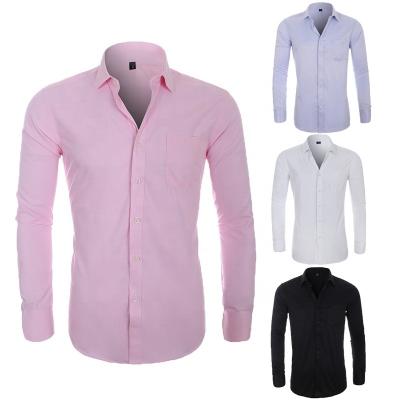 China RTS Long Sleeve Formal Plus Size White Men's Shirts Breathable Fall Blouses Custom T-shirt Shirts for sale