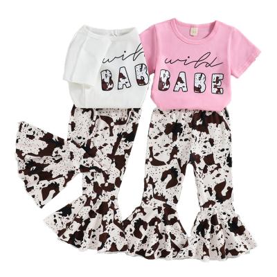 China 2022 Summer Breathable Outfits Leopard Print Two-Piece Panties Set Babies Clothing Garden Sets for sale