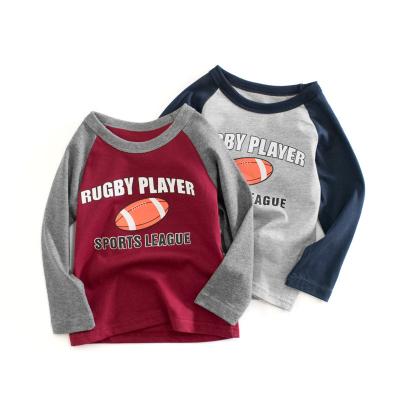 China 100% Loose Breathable Football Shirt Winter Drop Shirt Long Sleeve Shirts Cotton Kids Boys T-Shirt for sale