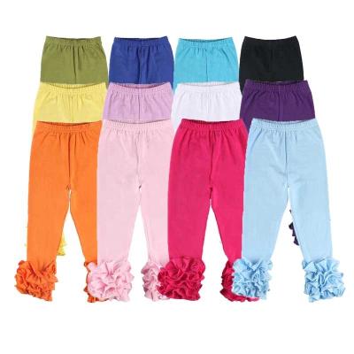 China Hot Sale 95%cotton Anti-Wrinkle Fitness Pants Set Kids Girls Two Piece Hot Custom Made High Waist Gaiters Leggings for sale