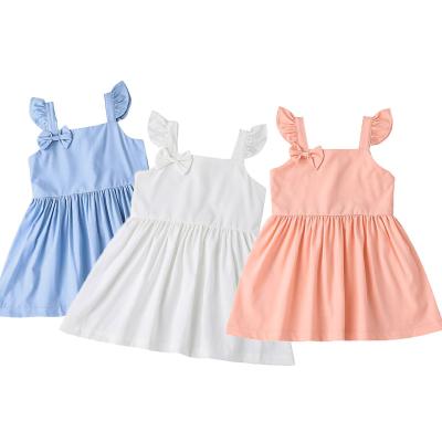 China New Arrival Breathable Sweetie Style Cute Solid Color Baby Summer Dress for sale