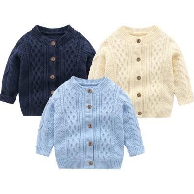 China wholesale Anti-wrinkle winter long sleeve cardigan custom knit sweater plain kids sweaters boys coats for sale