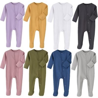 China Cozy baby clothes wholesale custom 100%cotton onesie long sleeve girls romper winter ribbed baby romper boys rompers for sale