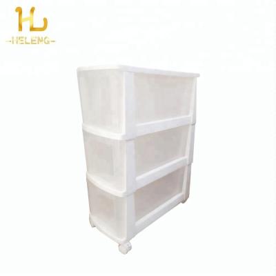 China 3 Layer Stackable Plastic PP Storage Drawer Stocked For Bedroom Or Kitchen for sale