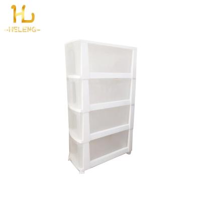 China 4 Layer Stackable Plastic PP Storage Drawer Stocked For Bedroom Or Kitchen for sale