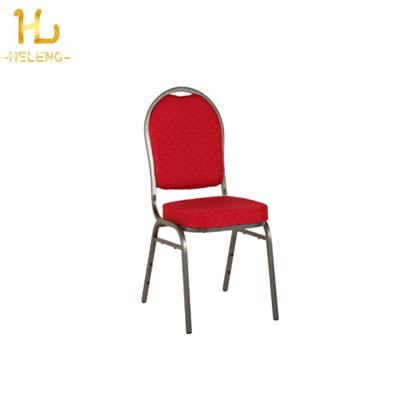 China Hot selling hotel chair fabric and iron metal dining room luxury hotel furniture stackable banquet chair for sale