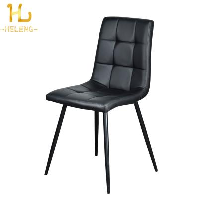 China Good Quality Modern PU Material Black Color Dining Chair With Good Price for sale