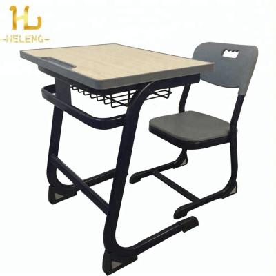 China Comfortable Modern School Furniture Student Single Desk And Chair Set On Sale for sale