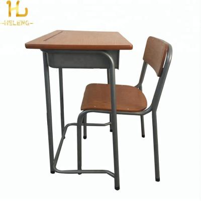 China Comfortable Modern School Furniture Student Single Desk And Chair Set On Sale for sale