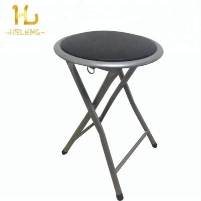 China Cheap Vintage Living Room PVC Metal Round Camping Modern Leather Folding Chair for sale