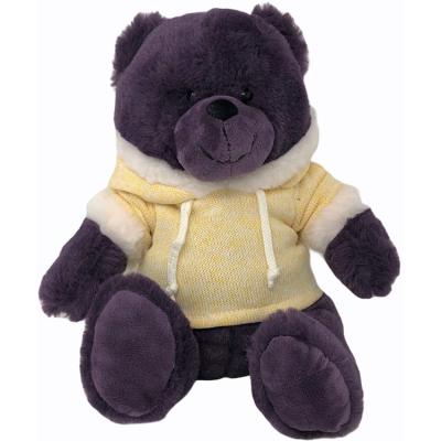 China Eco-Friendly Baby Toy Cute Soft Color Clothed Purple Teddy Bear Family Arcade Kids Toy for sale