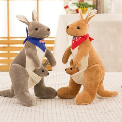 China Wholesale Eco-Friendly Comfort Stuffed Animal Cute Wild Animals Plush Kangaroo Soft Stuffed Toy for sale