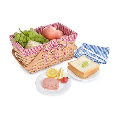 China Home Wholesale Rattan Storage Laundry Factory Gift Picnic Baskets Storage Wicker Basket With Handles for sale