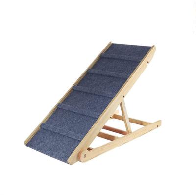 China Portable Wooden Dogs Pet Ramp With Non-Slip Mat Indoor Pet Ramp For Bed Dog Foldable Ramp for sale