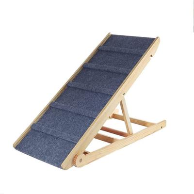 China Dogs Amazon Dog Ramp Foldable Pet Ramp for Dogs and Cats with Mat Wooden Dog Ramp Non-Slip for Car for sale