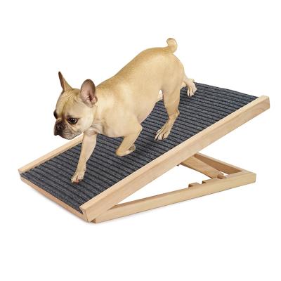 China Dogs Foldable Dog Ramp for Car Pet Portable Ramp with Mat Adjustable Dog Ramp Non-slip for Bed for sale