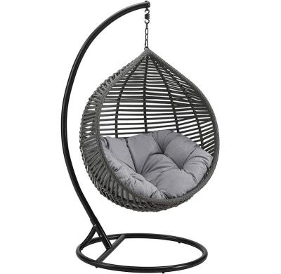 China Modern Wholesale Outdoor Furniture Rattan Swing Patio Swings Egg Hanging Chair With Brackets for sale