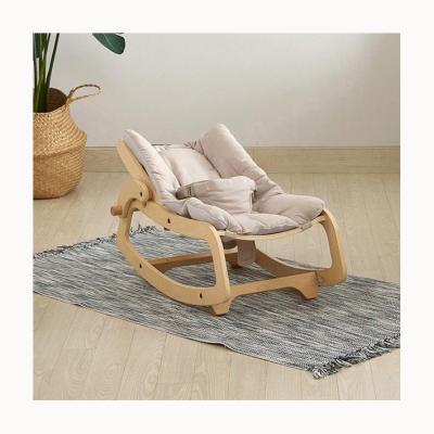 China New Arrival Infant Wood Baby Rocker Solid Wood Baby Rocker Ergonomic Bouncer for sale