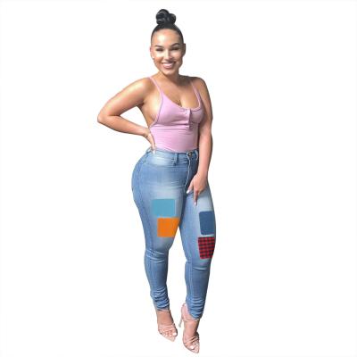 China Custom Wholesale Women Clothes QUICK DRY Plus Ripped Friend Jeans China Streetwear Narrow Foot Pants Lightweight Cotton for sale