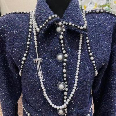 China CLASSIC New Style Jewelry 925 Sterling Silver Bow Tie Studded Pearl Necklace Set for sale