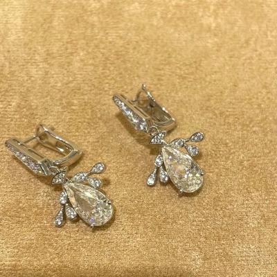 China New Romantic Style 925 Sterling Silver Luxury Female Drop Earrings for sale