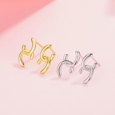 China Romantic Fashion Jewelry Earrings 925 Sterling Silver 18k Gold Plated Minimalist Earrings Waterproof To Pave Earrings Women for sale