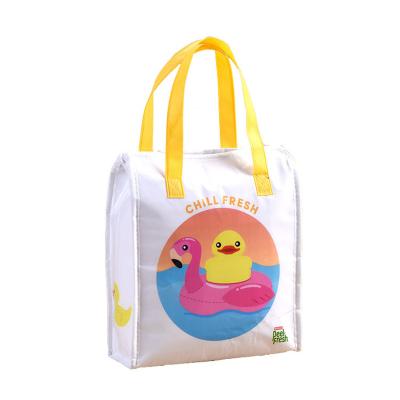 China Waterproof Reusable Laminated Nonwoven Lunch Bag Thermal Cute Kids Cartoons Character Insulated Food Cooler Bag Kids Lunch Bag for sale