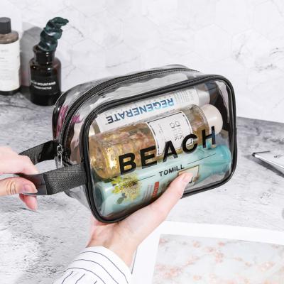 China Fashion Fashion Beach Bag Transparent Colorful Logo PVC PU Bag Waterproof Customized Small Size Cosmetic Bag for sale