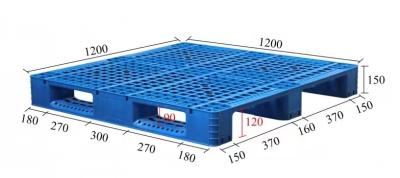 中国 再利用可能 4T 静的 1T スタック 2 方向にロード可能 入力可能 積み重ね可能 衛生的な滑らかな表面 プラスチックパレット 販売のため