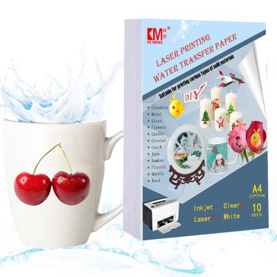 China 20 Sheet Free Mark Cup Transfer Fast Delivery Film Package No Cut Transfer Paper Clear Waterslide Laser Decal Paper For Glass for sale