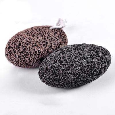 China Custom Convenience Pedicure Foot Folder Label Brown Round Lava Shower Foot Brush Cleaner Natural Volcanic Pumice For Feet Skin Hard Callus Remover for sale