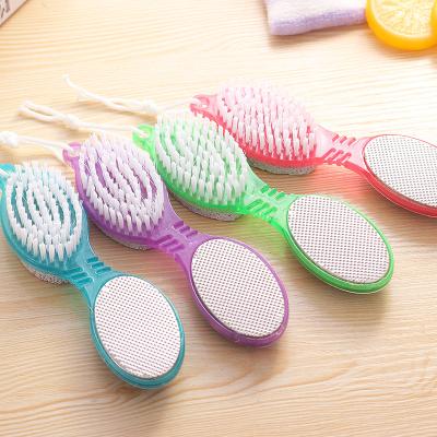 China Cleans and Softens Calluses/Removing Dead Skin Hot Sales 4 in 1 Bath Foot File Brush Exfoliating Body Pumice Brush with Handle for sale