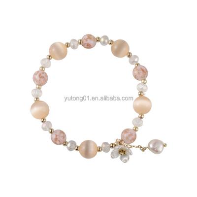 China Wholesale 2022 Women's Style Color Crystal Flower Bracelet Bead Bracelet Shell Bracelet Pastoral for sale