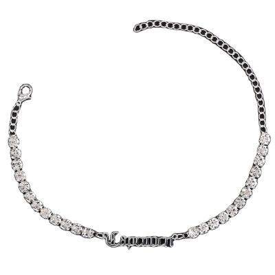 China Other 2022 Heart Shaped Full Diamond Love Heart Diamond Anklet Bling Tennis Cavity Chain Anklet For Girls for sale