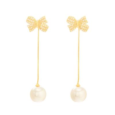 China FASHIONABLE Design Korean Gold Plated Women Jewelry Pearl For Dangle Drops Earrings for sale