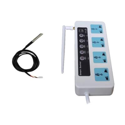 China Residential/General Purpose Quad Band GSM 850/900/1800/1900MHz 4 Outlet Relay 16A Smart Extension Socket Power Band With Temperature Sensor Linkage Control for sale