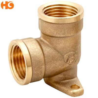 China High Quality Wall-Plated Water Pipe System Wholesale Equal Female Elbow Brass Pipe Fittings For Water Supply From Yuhuan China for sale