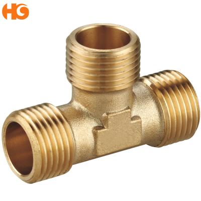 China YUHUAN HUIGAO Water Pipe System BRASS MALE PIPE FITTINGS TEE for sale