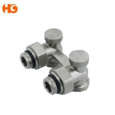 China Brass Angle H Valve For HVAC System And ART NO.90015 G1/2*G3/4 Radiator Valves From Yuhuan China for sale