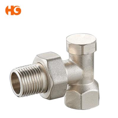 China Nickel Plated Brass Radiator Adjustable Thermostat Standard Forged Valve Without Handle for sale