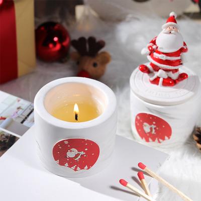 China Christmas Man Aroma Scented Candles Set Wholesale Soy Wax Candle Christmas Day Decoration Candle for sale