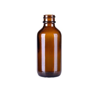 China 2oz Amber Boston Round Bottles for sale