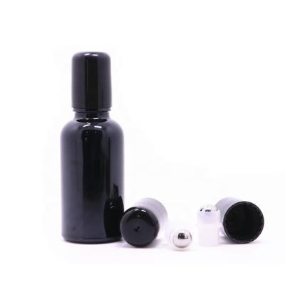 China 15ml 30ml 60ml 120ml Black Essential Oil Boston Round Glass Bottles for sale