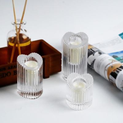 China Simple Transparent Candle Scented Wavy Glass Romantic Diffuser Gift Set for sale