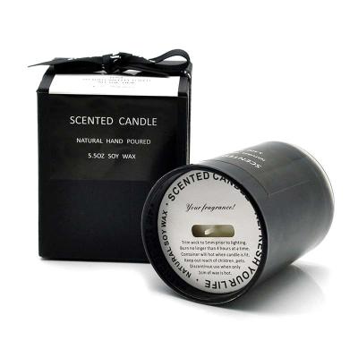 China Classic Black Ceramic Scented Candles Glass Cans Candlelight Romantic With Gift Box for sale