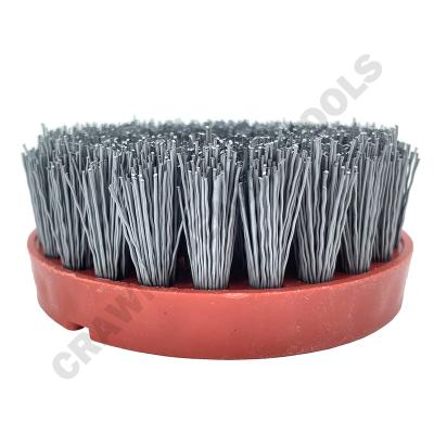 China Granite/Marble/Quartz Factory Wholesales 4 Inch 110mm Silicon Carbide Round Antique Stone Abrasive Brush for sale